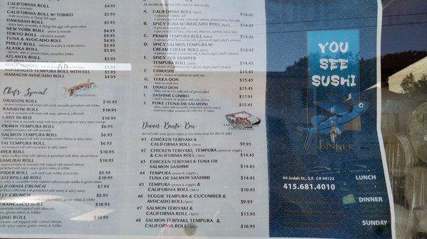 Menu photo 6 You See Sushi San Francisco, CA Menu photo 6 You See Sushi San Francisco, CA