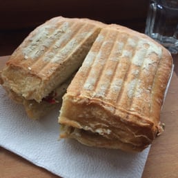Perth panini. Mozzarella , Aubergine, artichoke