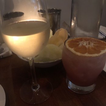 Fish Cheeks - White wine and a watermelon cocktail - Seafood Near Me - New York, New York