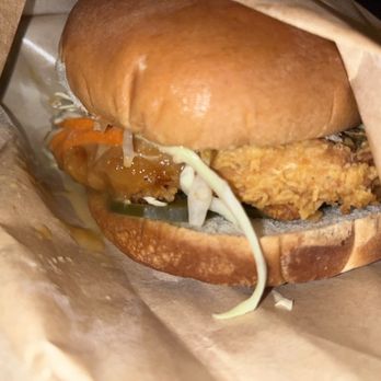 Pelicana Chicken - Honey garlic crispy chicken sandwich - Korean Near Me - Duluth, Georgia Pelicana Chicken - Honey garlic crispy chicken sandwich - Korean Near Me - Duluth, Georgia