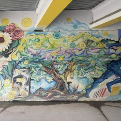Light Your path Mural at Buck Creek Trailhead - This part of the mural is more faded because it sees more of the sun, but I love the vibrant use of colors throughout this entire mural