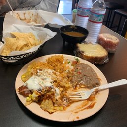 Chilaquiles Rojos and 2 pastries for after! Super delicious