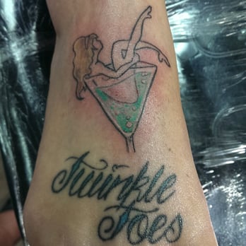 Forsaken Tattoos & Piercings - Lady chilling in a martini glass. - Tattoo Near Me - Austin, Texas