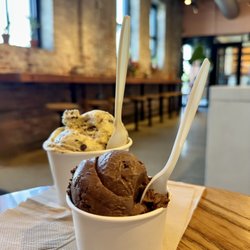 DF chocolate small portion and medium regular flavored serving.