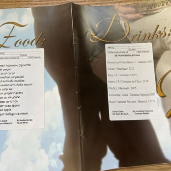 Mraz & Sohn - Our full tasting information in the huge fold out poster which was given to us when we left! - Austrian Near Me - Vienna, 9