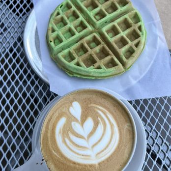 Spectra Coffee - Vanilla latte with Pandan waffle - Coffee & Tea Near Me - San Jose, California Spectra Coffee - Vanilla latte with Pandan waffle - Coffee & Tea Near Me - San Jose, California