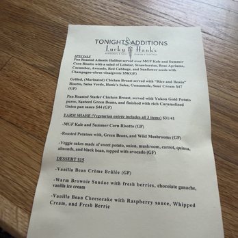 Lucky Hank's Restaurant & Cafe - The night specials - American Near Me - Edgartown, Massachusetts