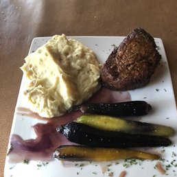 Steak, twice baked And carrots