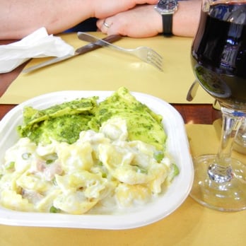 Mercato Centrale - Tasty lunch at one of the pasta stalls at the market. Really good ravioli, tortellini and wine. - Food Court Near Me - Florence, FI