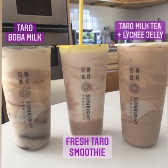 Sunright Tea Studio - 8/30/20: For the Taro lovers! Fresh taro drinks - Bubble Tea Near Me - Irvine, California Sunright Tea Studio - 8/30/20: For the Taro lovers! Fresh taro drinks - Bubble Tea Near Me - Irvine, California