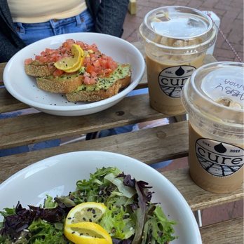 Cure Coffeehouse - Avocado Toast with Greens Avocado Toast with Tomato 12 oz. Signature Iced Lattes with Oatmilk - Coffee & Tea Near Me - Norfolk, Virginia Cure Coffeehouse - Avocado Toast with Greens Avocado Toast with Tomato 12 oz. Signature Iced Lattes with Oatmilk - Coffee & Tea Near Me - Norfolk, Virginia