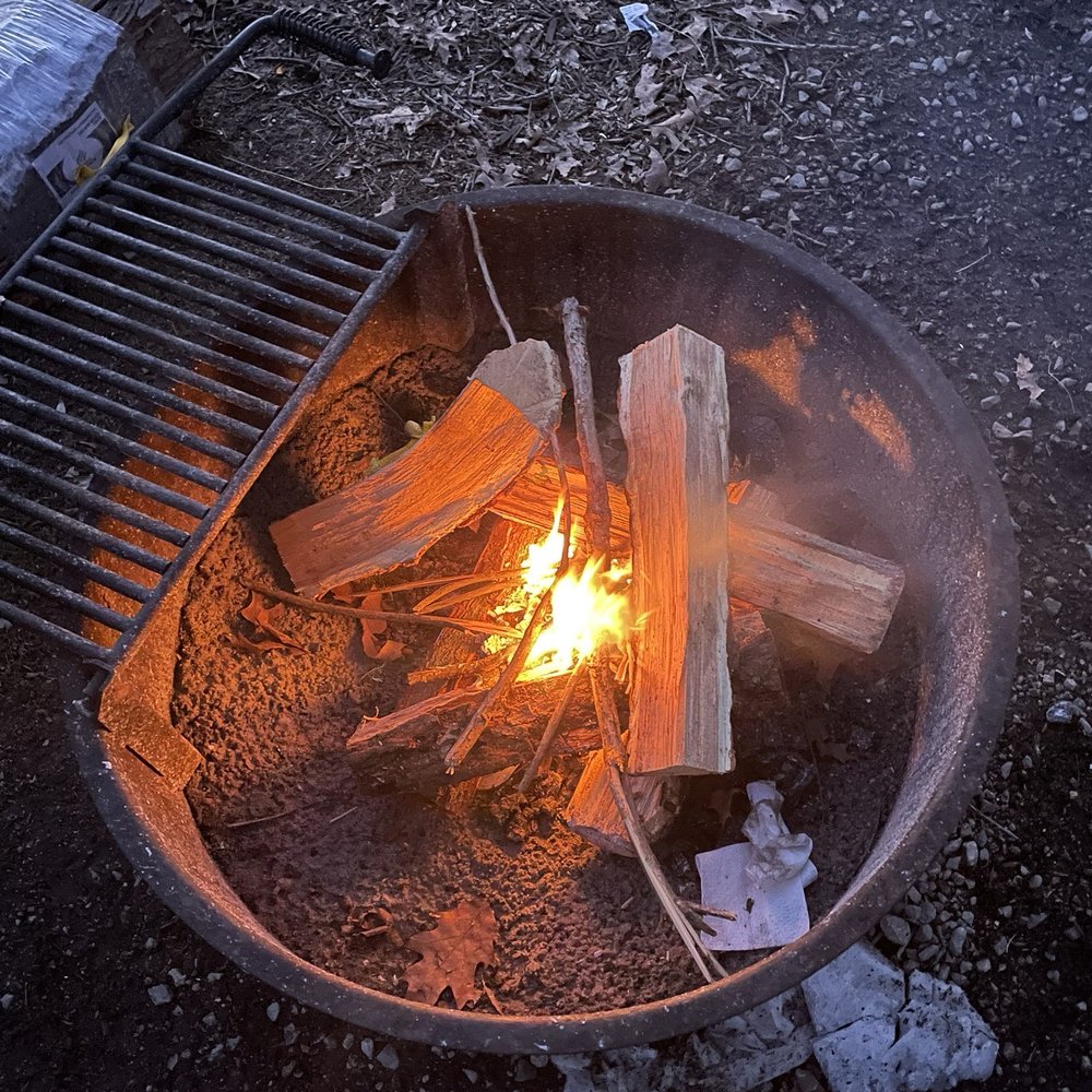 Fire pit with grease. Fire pit with grease.