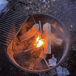 Fire pit with grease. Fire pit with grease.