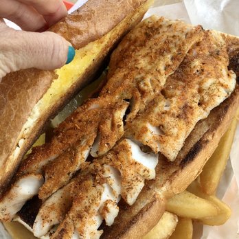 Barbara's Fishtrap - Cajun Style Fish Sandwich - Seafood Near Me - Half Moon Bay, California