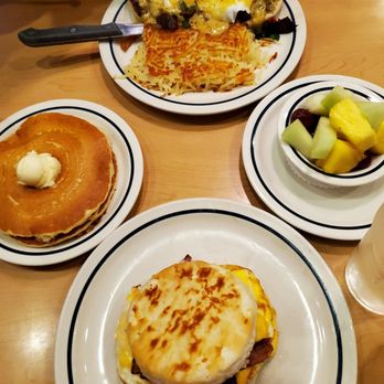 IHOP - New! Breakfast biscuit sandwich w original pancake and spicy poblano eggs benedict w fruit - American Near Me - Tukwila, Washington