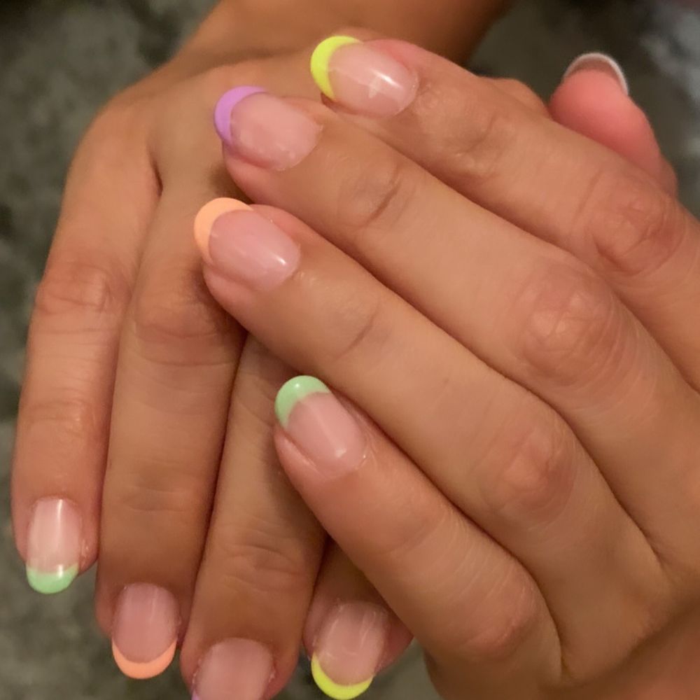 Wendy's Nails - Multi Colored French Tip - Nail Salons Near Me - Phoenix, Arizona Wendy's Nails - Multi Colored French Tip - Nail Salons Near Me - Phoenix, Arizona