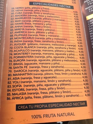 Menu photo 2 Néctar Zumería Valencia, V