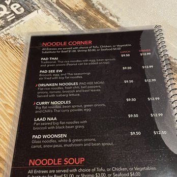 Chilli Thai - 2-11-2023 menu - Thai Near Me - Carrollton, Texas