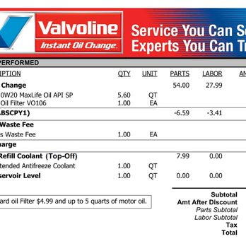 Valvoline Instant Oil Change - Damn, what a cost - Oil Change Stations Near Me - Orange, California