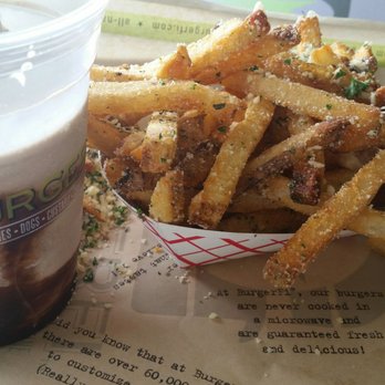 BurgerFi - Parm Fries and black and white shake - Burgers Near Me - Winter Park, Florida