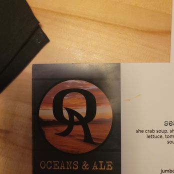 Oceans & Ale - Logo on the menu - Seafood Near Me - Williamsburg, Virginia Oceans & Ale - Logo on the menu - Seafood Near Me - Williamsburg, Virginia