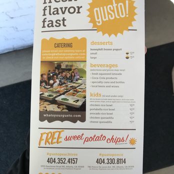 gusto! Ponce - Menu - Salad Near Me - Atlanta, Georgia gusto! Ponce - Menu - Salad Near Me - Atlanta, Georgia