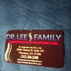 Dr. Lee's Family Chiropractic & Acupuncture - Business card