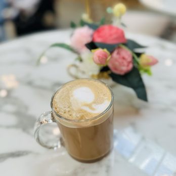 Pour and Decor - Hot latte with coconut milk - Coffee & Tea Near Me - St. Petersburg, Florida
