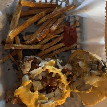 Bear Paw Pub - Grubville burger and homemade fries (I put my bun down and then remembered I needed to take a picture ) - Pizza Near Me - White Lake, Wisconsin Bear Paw Pub - Grubville burger and homemade fries (I put my bun down and then remembered I needed to take a picture ) - Pizza Near Me - White Lake, Wisconsin