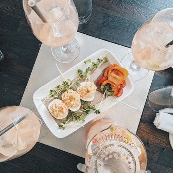 Cafeteria - Dinner Menu: Deviled Eggs ($7) and Rose Sangria ($42) - New American Near Me - New York, New York