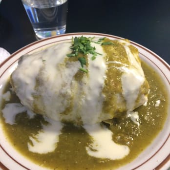 Uncle Berto's Burritos - Burrito al pastor smothered in salsa verde and cheese - Mexican Near Me - Simpsonville, South Carolina