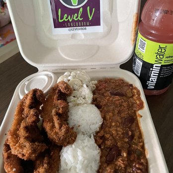 Level V - Katsu/chili combo plate - Vegan Near Me - Honolulu, Hawaii Level V - Katsu/chili combo plate - Vegan Near Me - Honolulu, Hawaii