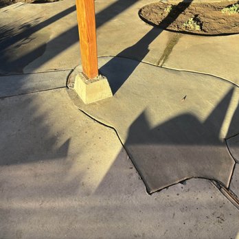 Pablo’s Landscaping & Concrete  - New concrete added to fill in hole in patio area, and replace after sprinkler system pipe repair underneath concrete. - Irrigation Near Me