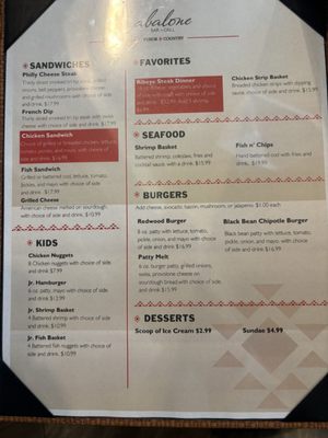Menu photo 4 Abalone Bar & Grill Klamath, CA