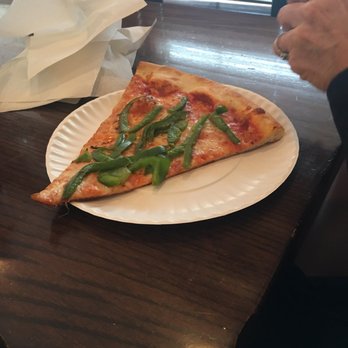 LA Bella Roma Pizzeria - Slice with green pepper strips - Pizza Near Me - Paramus, New Jersey