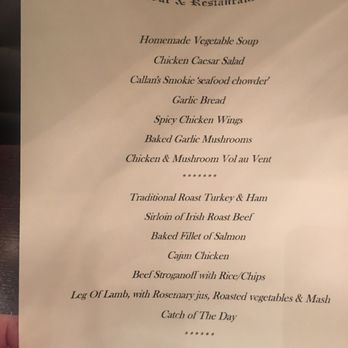Callan's Bar - Menu - Pubs Near Me - Carrickmacross, Minnesota