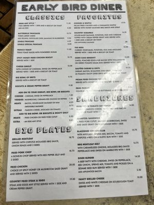 Menu photo 5 Early Bird Diner Charleston, SC
