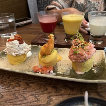 Pisco y Nazca - Causa sampler - Peruvian Near Me - Bethesda, Maryland Pisco y Nazca - Causa sampler - Peruvian Near Me - Bethesda, Maryland