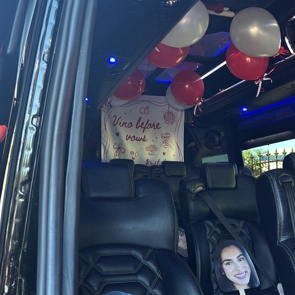 Intermex Transportation - Photo of inside of the sprinter decorated for our day trip - Buses Near Me