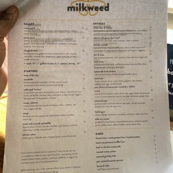 Milkweed - Food menu - New American Near Me - Boston, Massachusetts