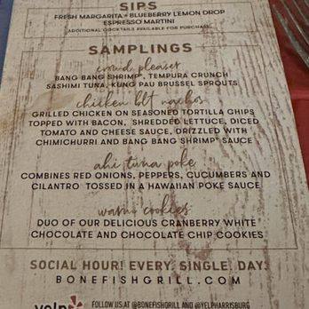 Bonefish Grill - The Event Menu - Seafood Near Me - Camp Hill, Pennsylvania Bonefish Grill - The Event Menu - Seafood Near Me - Camp Hill, Pennsylvania