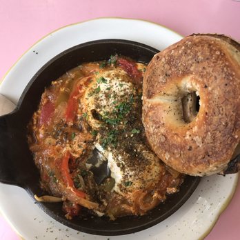 Wise Sons - shakshuka w/salt and pepper bagel - Breakfast & Brunch Near Me - Oakland, California