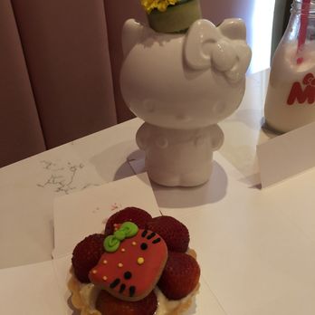Hello Kitty Cafe - Garden of Kitty, strawberry tart IG: @bobabitchess - Cafes Near Me - Irvine, California