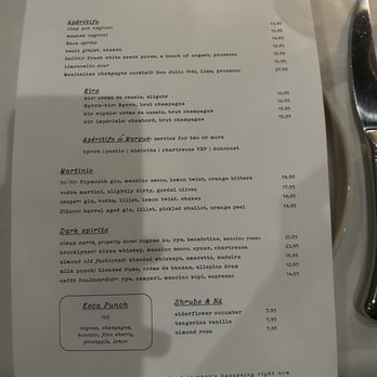 Esca - Menu back side - Mediterranean Near Me - St. Louis, Missouri