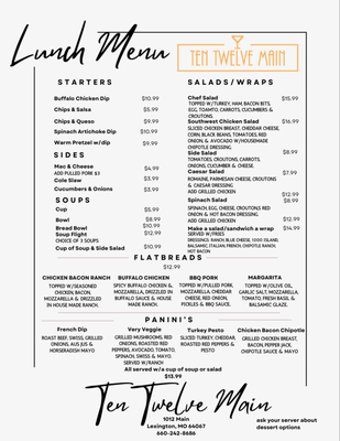 Menu photo 4 Ten Twelve Main Lexington, MO Menu photo 4 Ten Twelve Main Lexington, MO