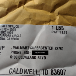 Aircraft Spruce & Specialty - My package with Walmart's address.