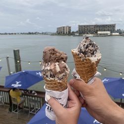 Kilwins Ice Cream - Chocolate - Fudge - Marshmallow S'mores ice cream and chocolate peanut butter ice cream with fresh waffle cones