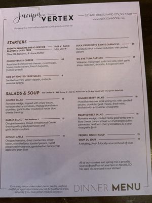 Menu photo 2 Juniper at Vertex Sky Bar Rapid City, SD Menu photo 2 Juniper at Vertex Sky Bar Rapid City, SD