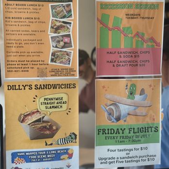 Dilly's Sandwiches - Flyers for sammiches & special events! - Sandwiches Near Me - Long Beach, California Dilly's Sandwiches - Flyers for sammiches & special events! - Sandwiches Near Me - Long Beach, California