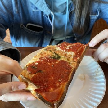Toninos Pizza & Pasta - Corner slice of grandma's pie with ample sweet sauce. - Italian Near Me - Malvern, Pennsylvania Toninos Pizza & Pasta - Corner slice of grandma's pie with ample sweet sauce. - Italian Near Me - Malvern, Pennsylvania